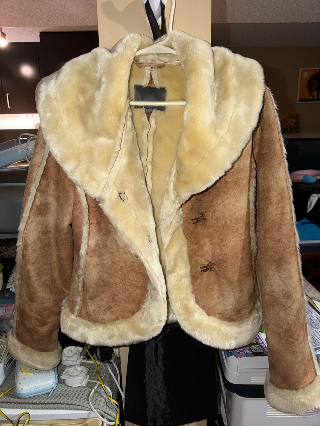 Mexx Faux Fur Lined Suede Jacket