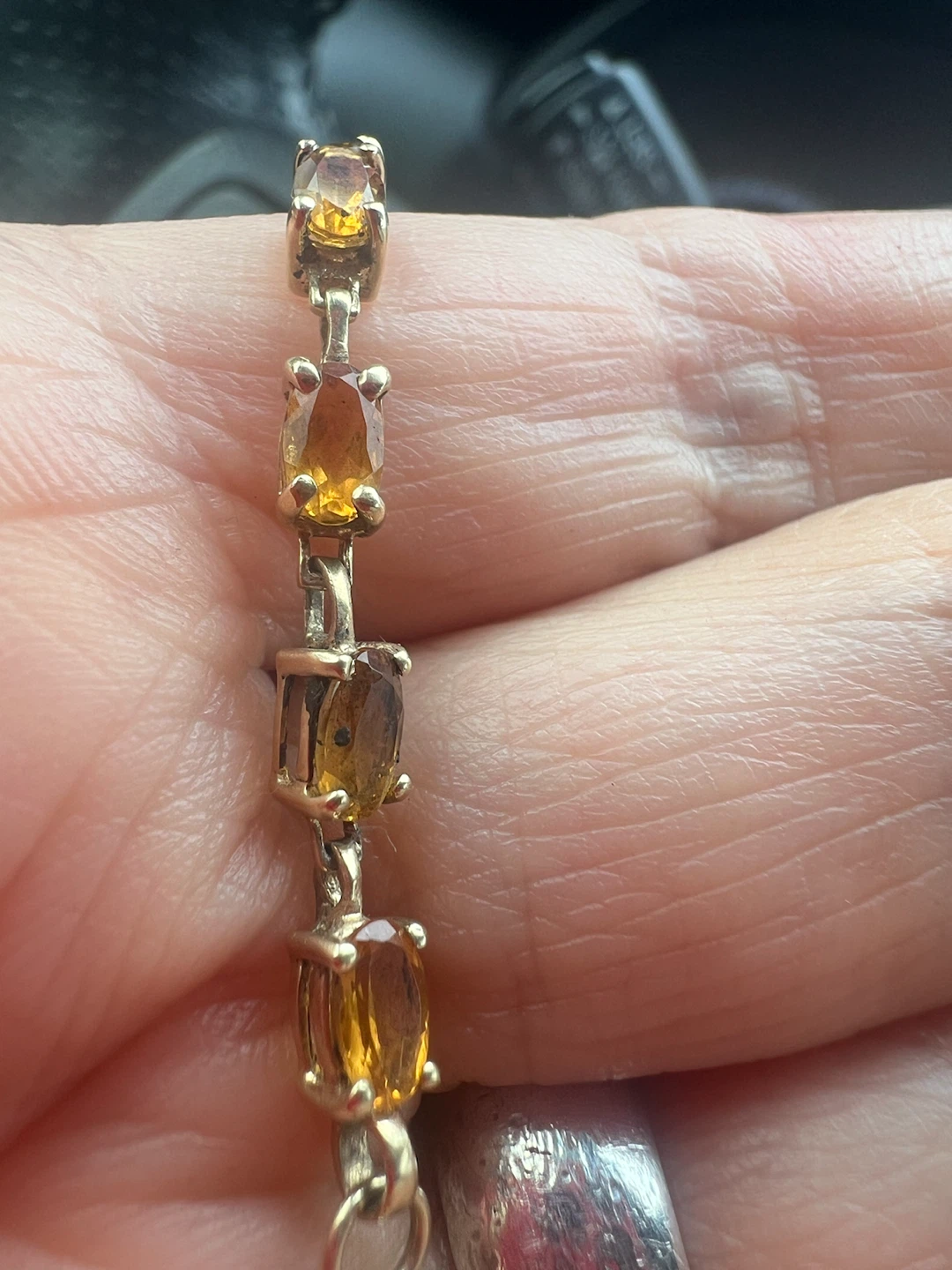 10K Yellow Gold Citrine Tennis Bracelet - photo 3