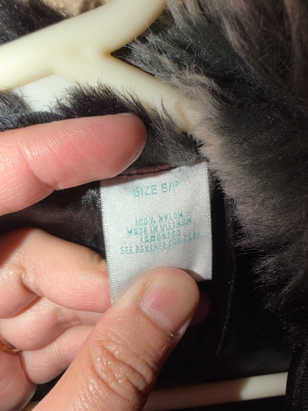 Black Bomber Jacket with Faux Fur Collar - photo 2