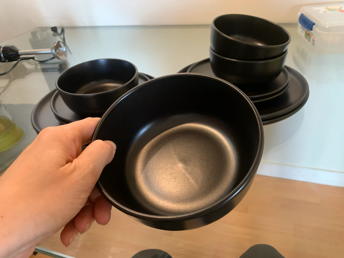 Black Dinnerware Set - Plates and Bowls - photo 3