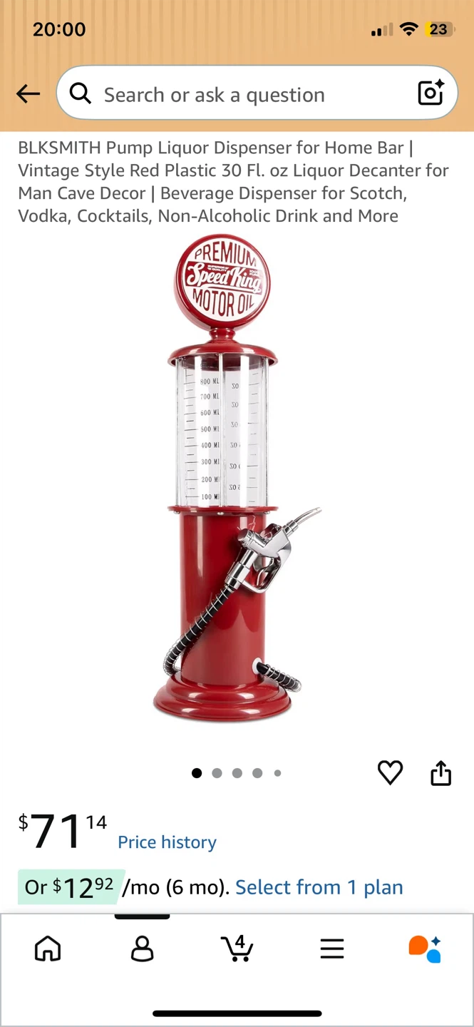 Vintage Gas Pump Liquor Dispenser