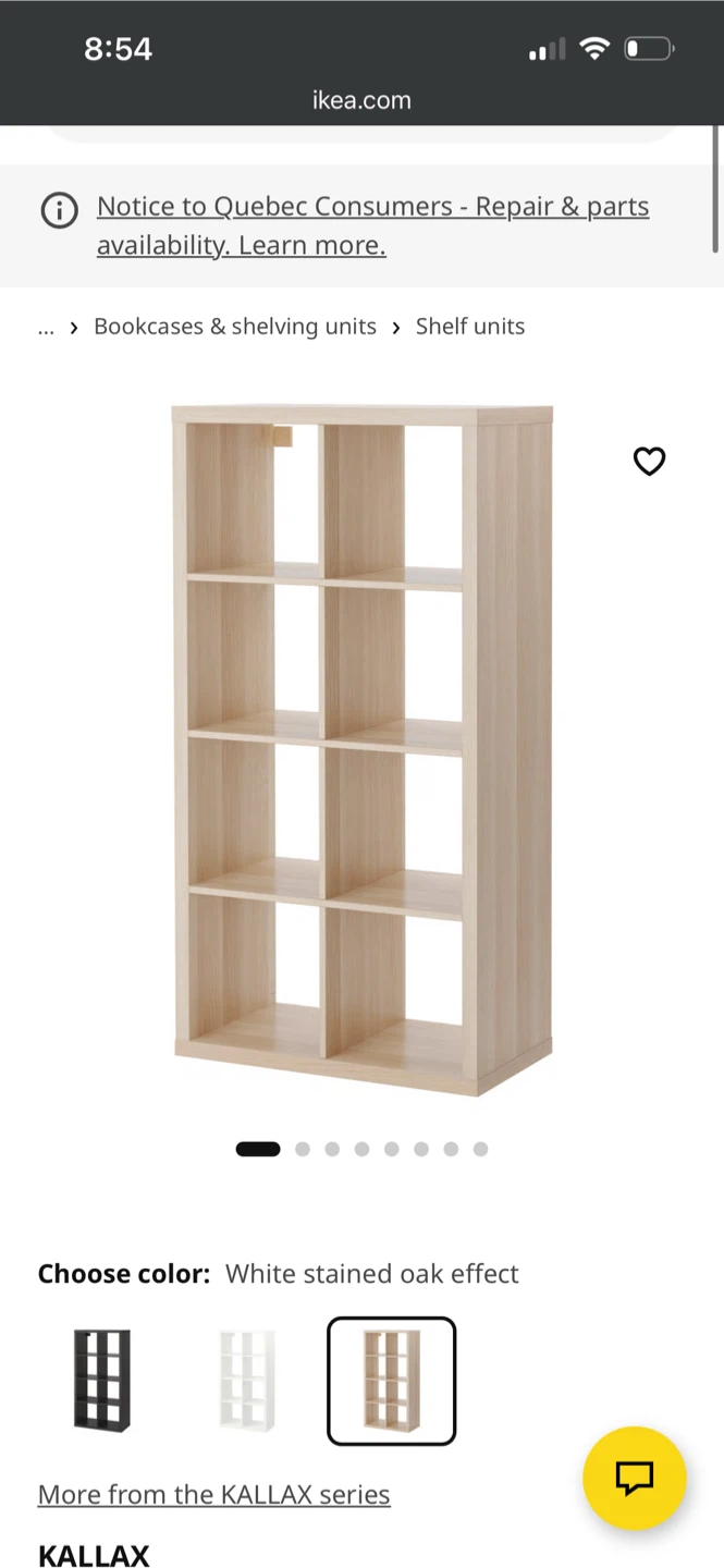 2x IKEA KALLAX Shelf Unit - Oak Effect