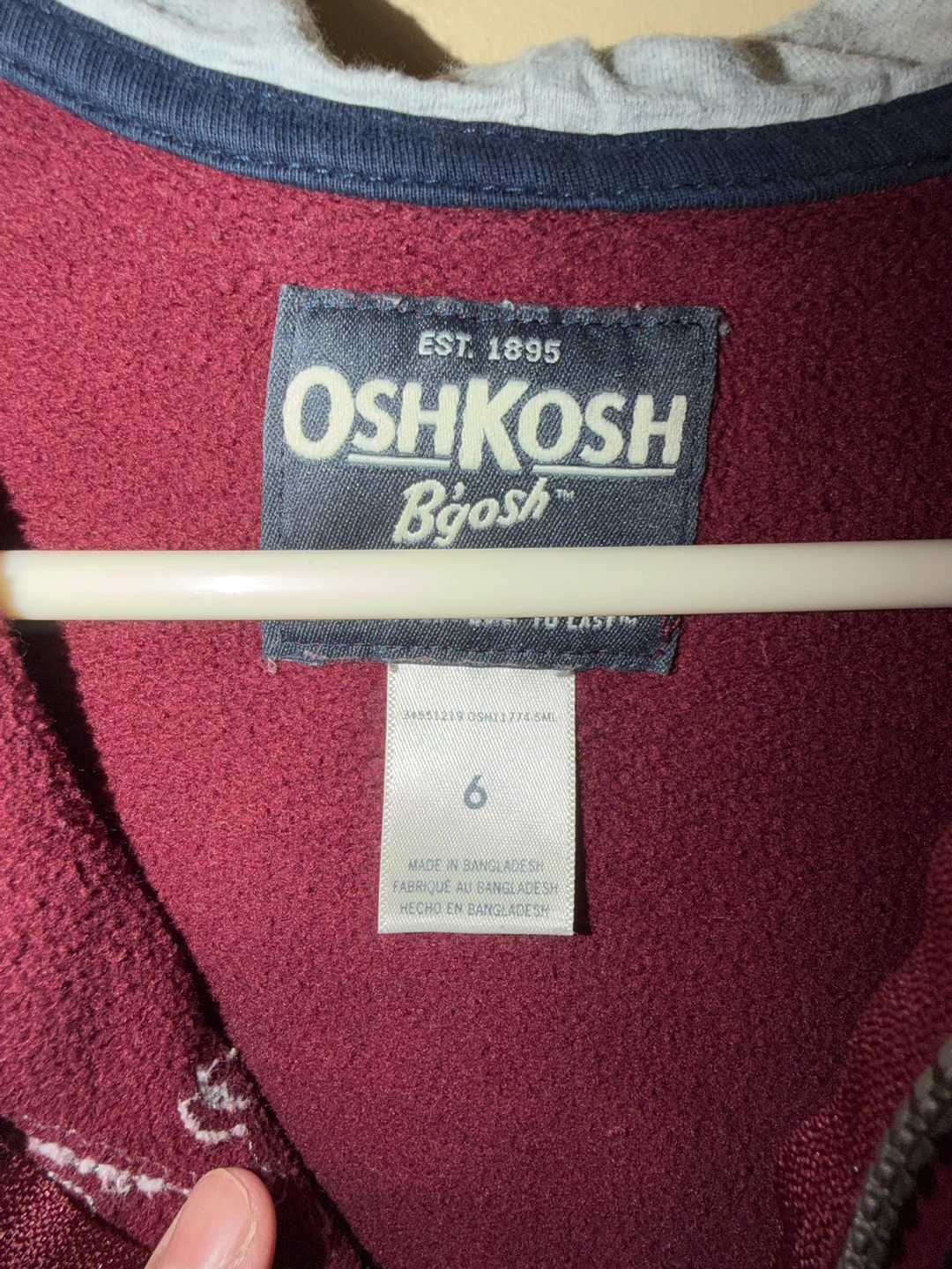 OshKosh B'gosh Zip-Up Hoodie - Burgundy - photo 2
