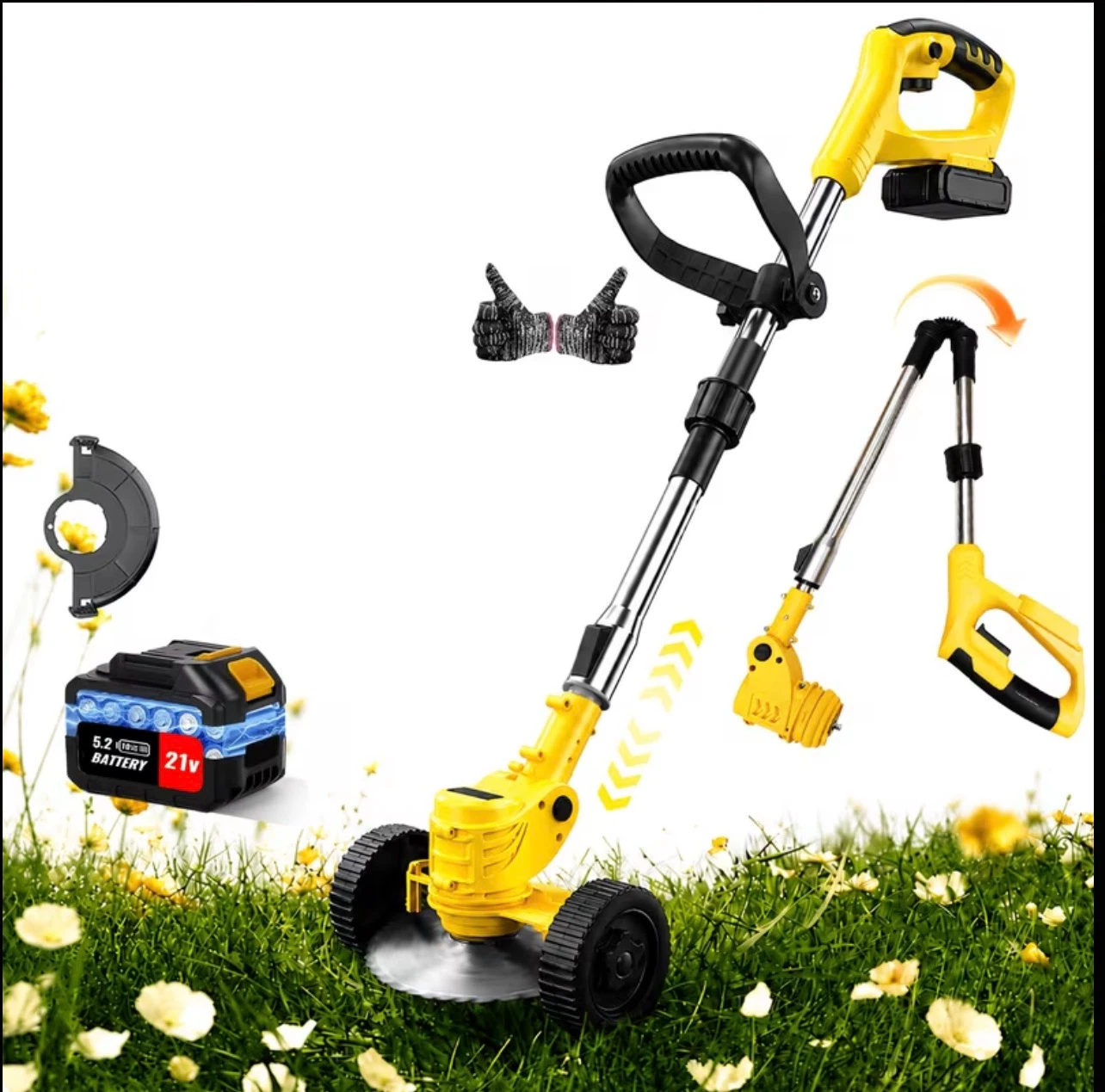 21V Cordless Brushless String Trimmer with 3 Blades