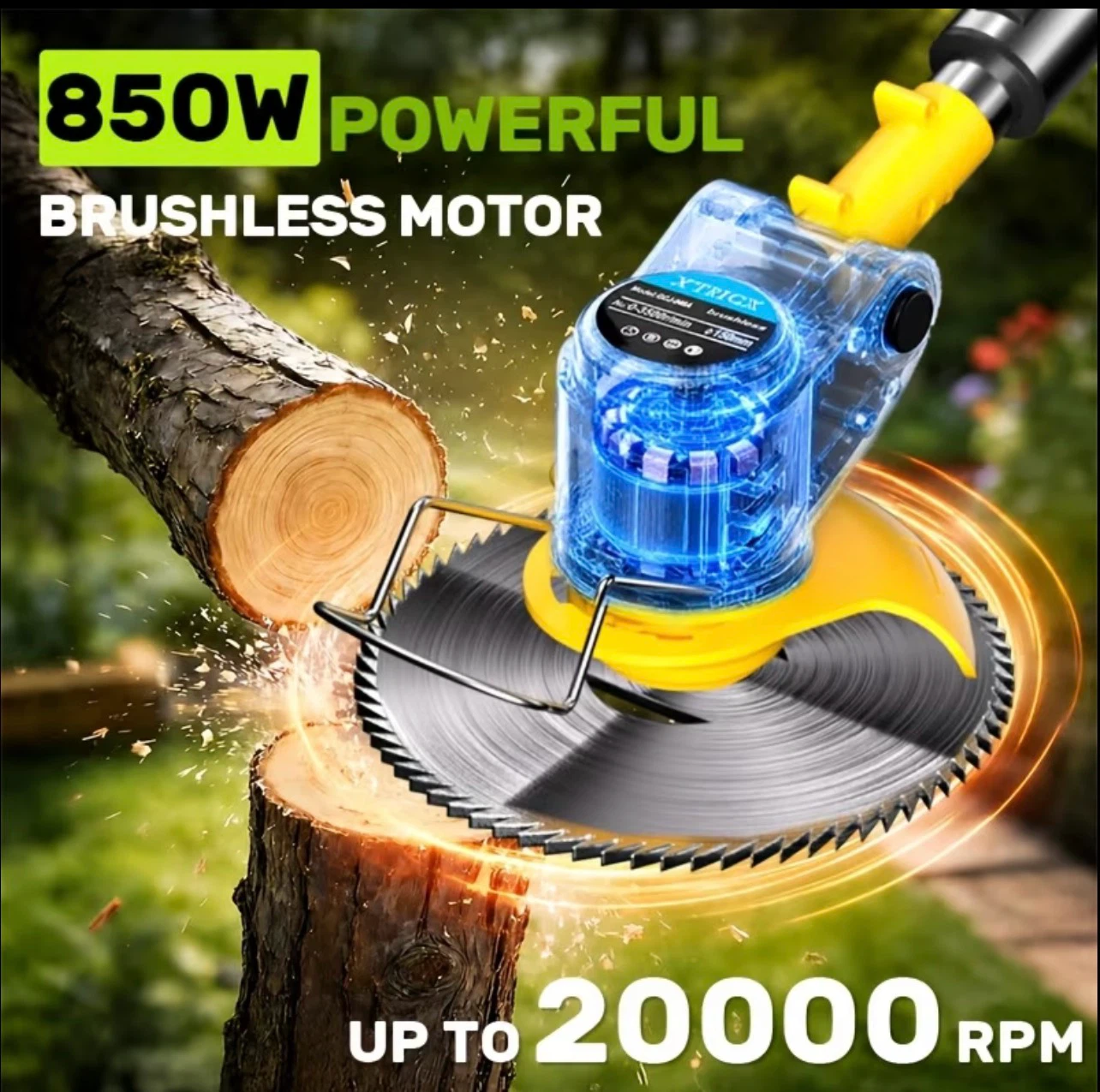 21V Cordless Brushless String Trimmer with 3 Blades - photo 2