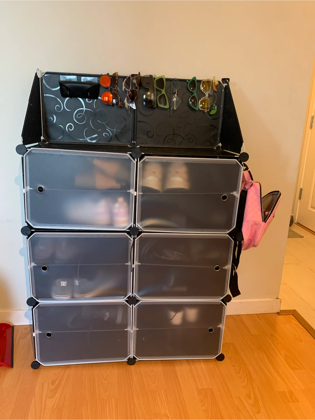 Black and Grey Modular Shoe Rack Organizer