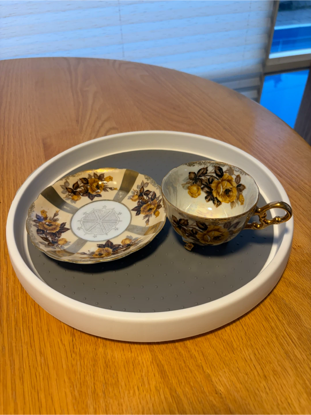 Castle China Hand Painted Teacup and Saucer Set
