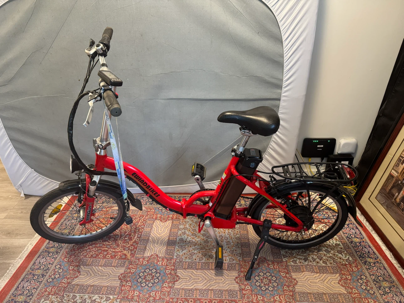 Red Swagtron Electric Folding Bike