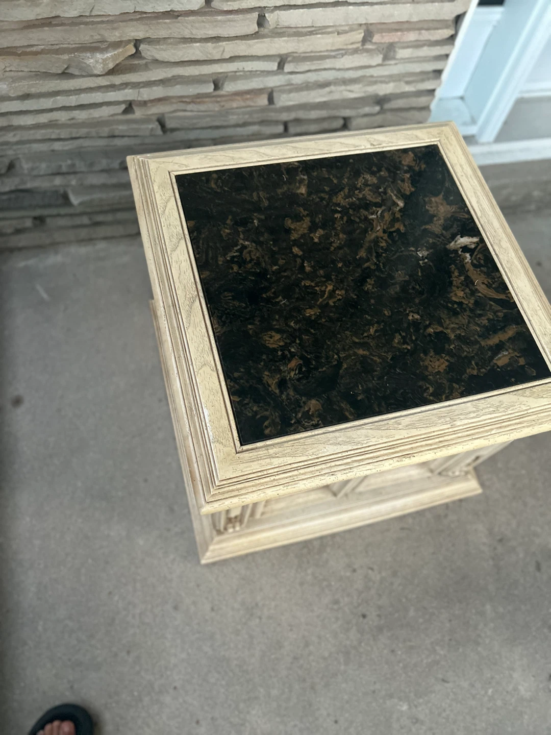 Vintage End Table with Marble Top - photo 4