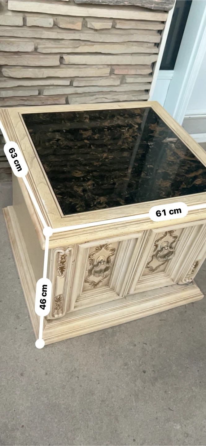 Vintage End Table with Marble Top - photo 5