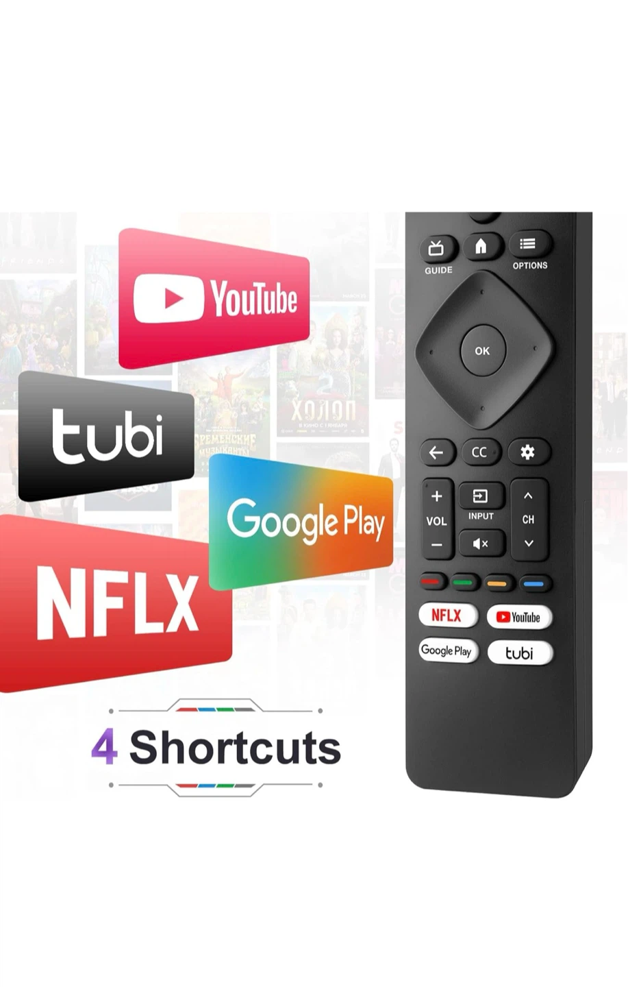 Replacement for Philips-Smart-TV-Remote-Control, - photo 2