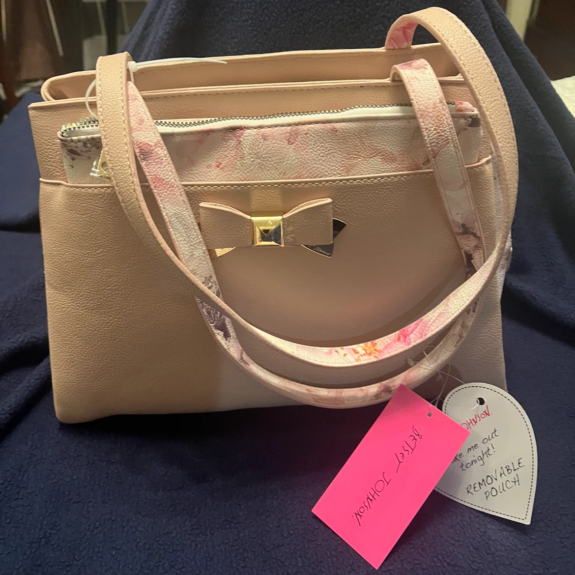 Betsey Johnson Pink Floral Satchel Bag