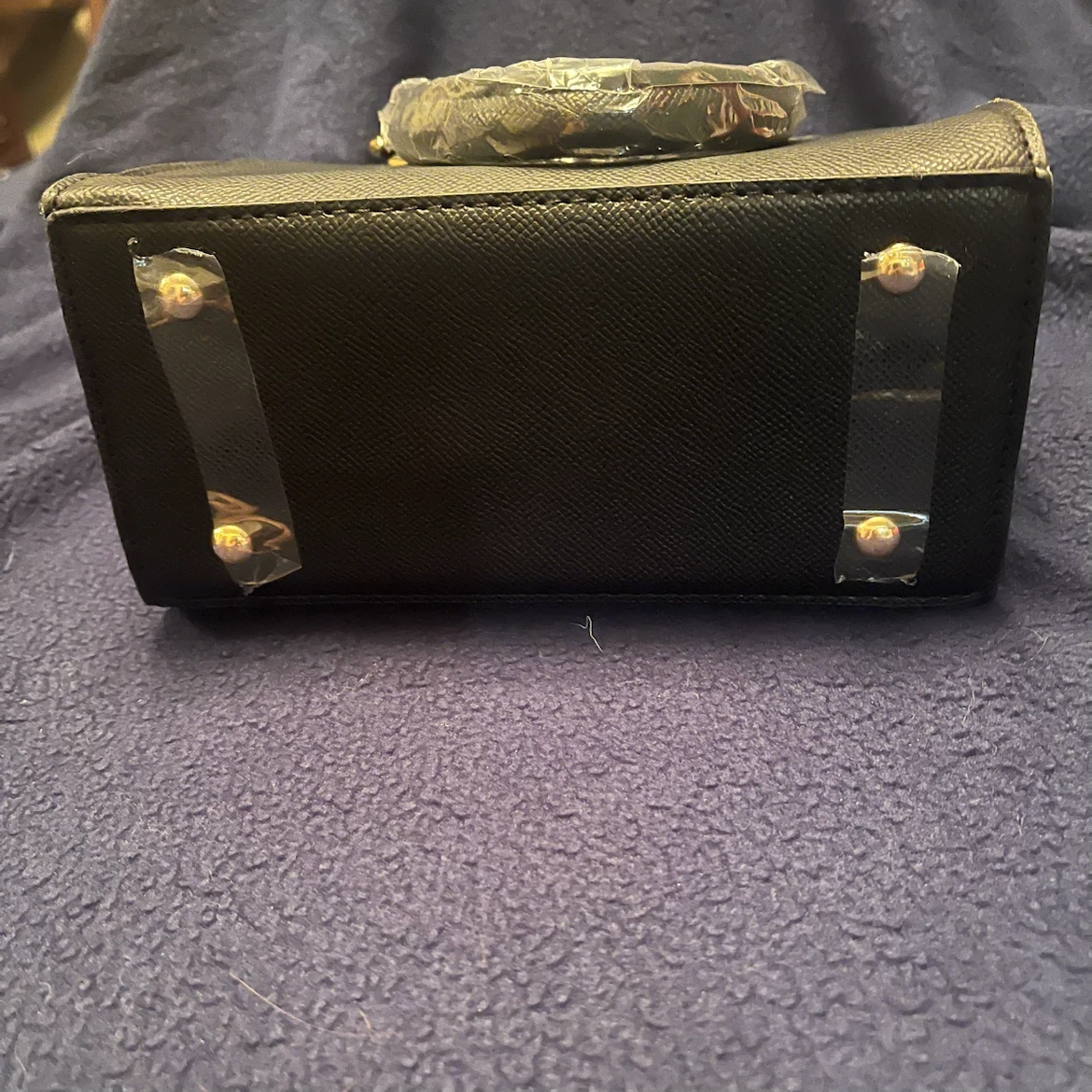 Bebe Black Faux Leather Mini Satchel Handbag with Bee Charm - photo 5