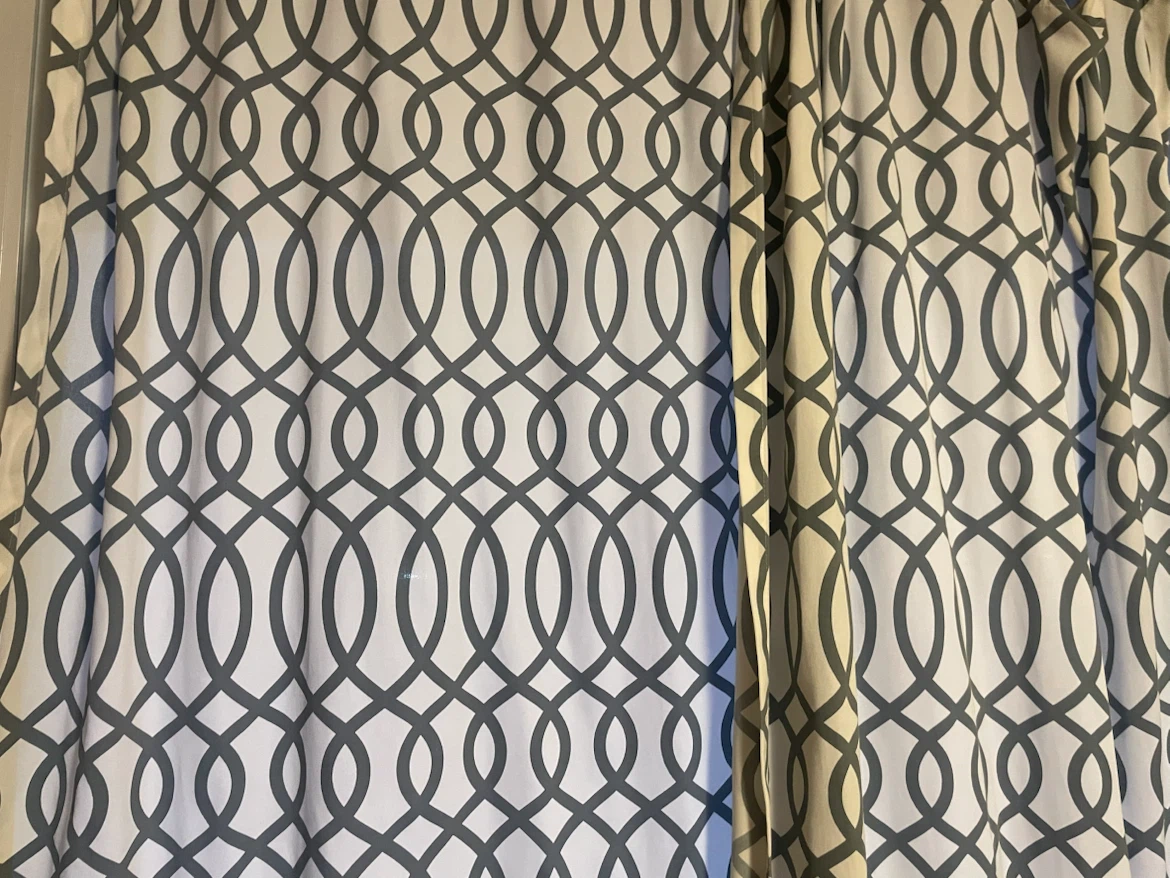 Grey and White Geometric Pattern Curtains