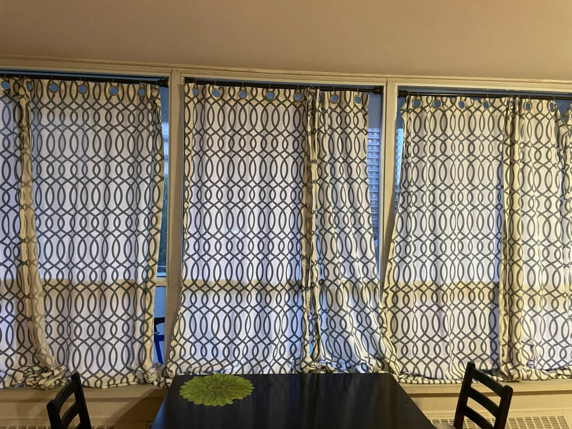 Grey and White Geometric Pattern Curtains - photo 3