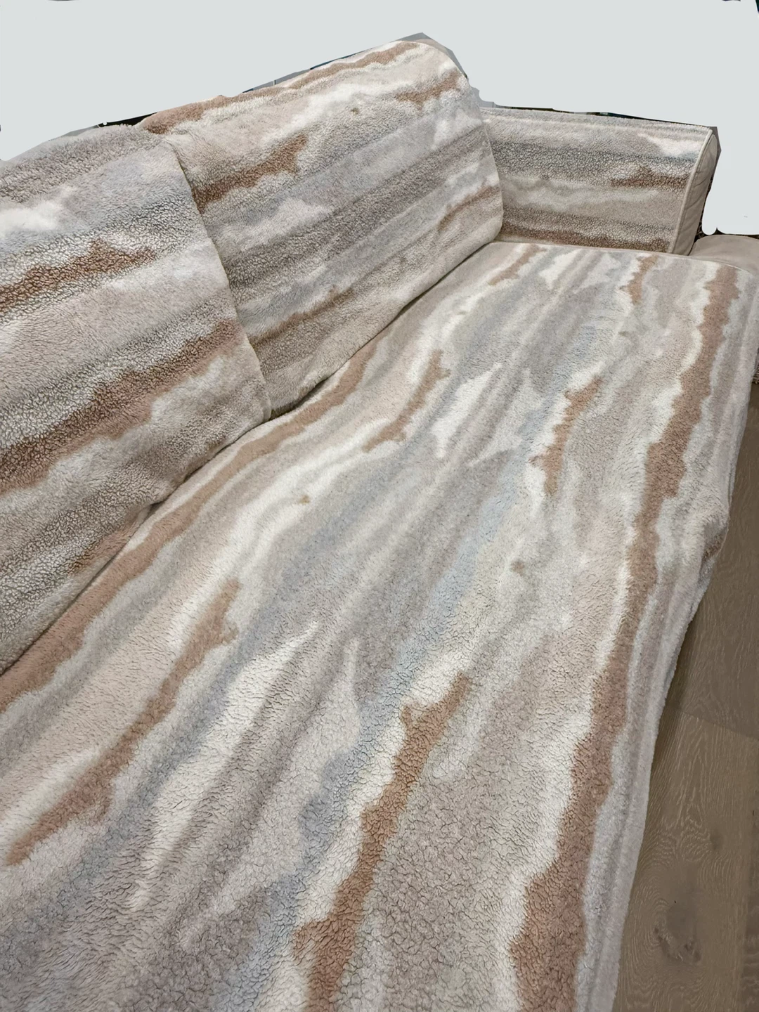 Deep Cushion Suede-like Beige Sofa w/Plush Washable Cover system - photo 2