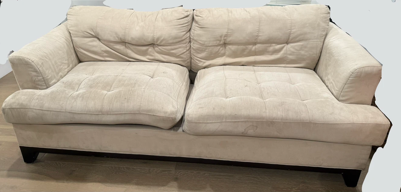 Deep Cushion Suede-like Beige Sofa w/Plush Washable Cover system - photo 4