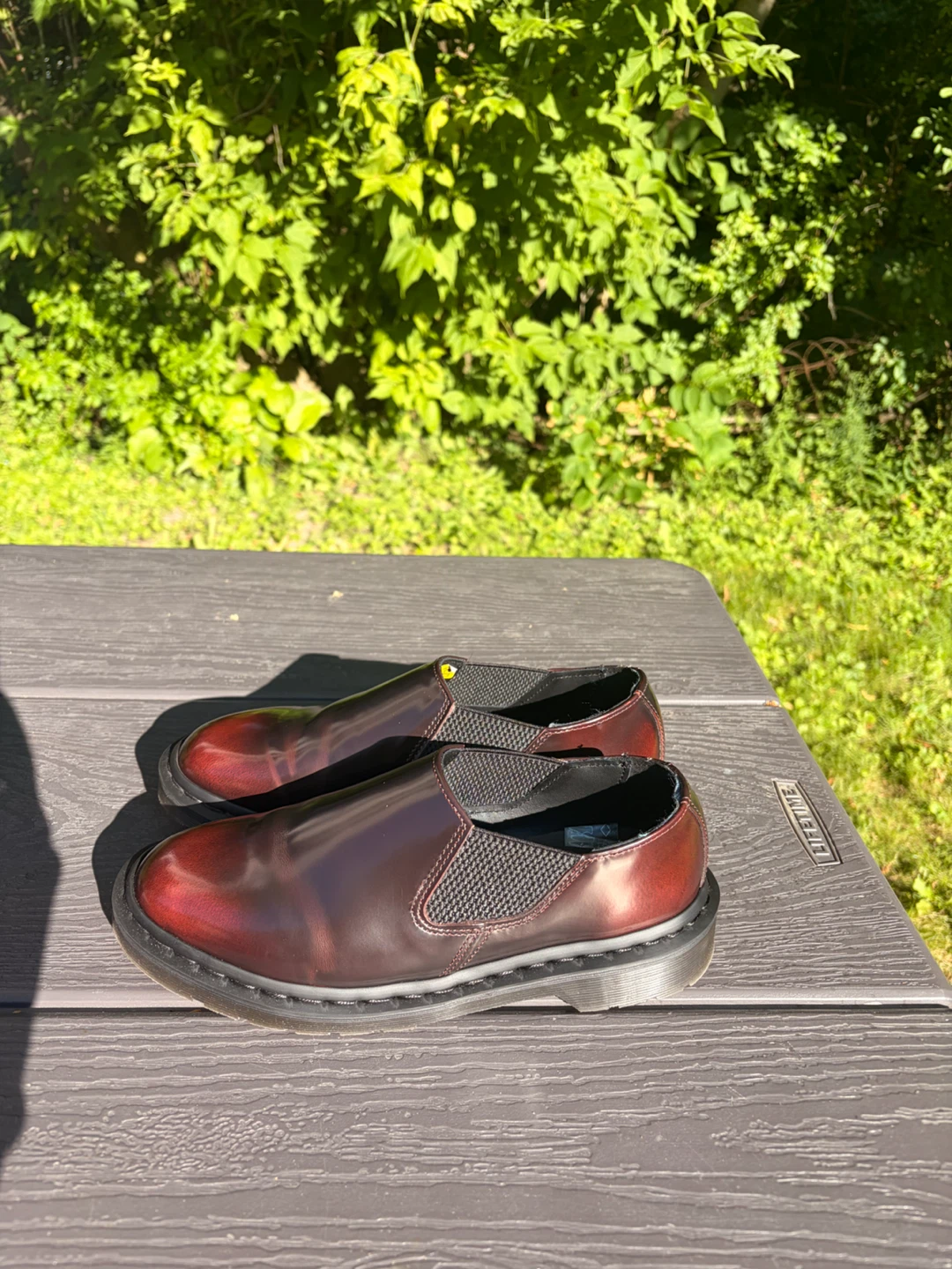 Dr. Martens Cherry Red Leather Slip-On Shoes - photo 2