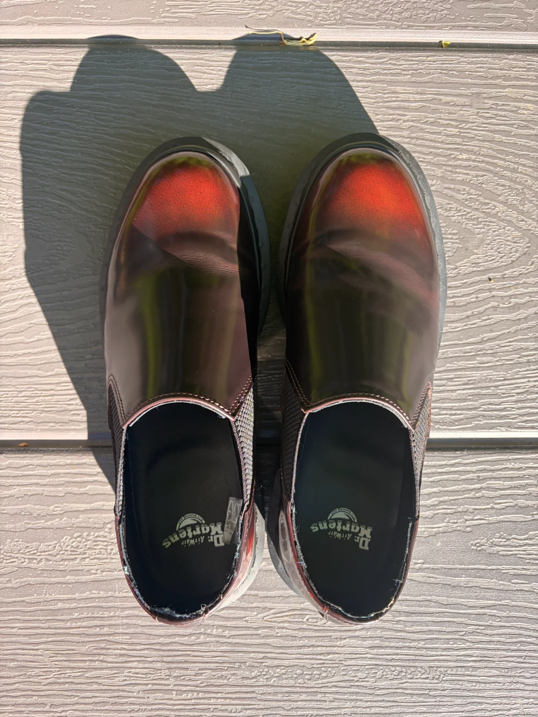 Dr. Martens Cherry Red Leather Slip-On Shoes - photo 3