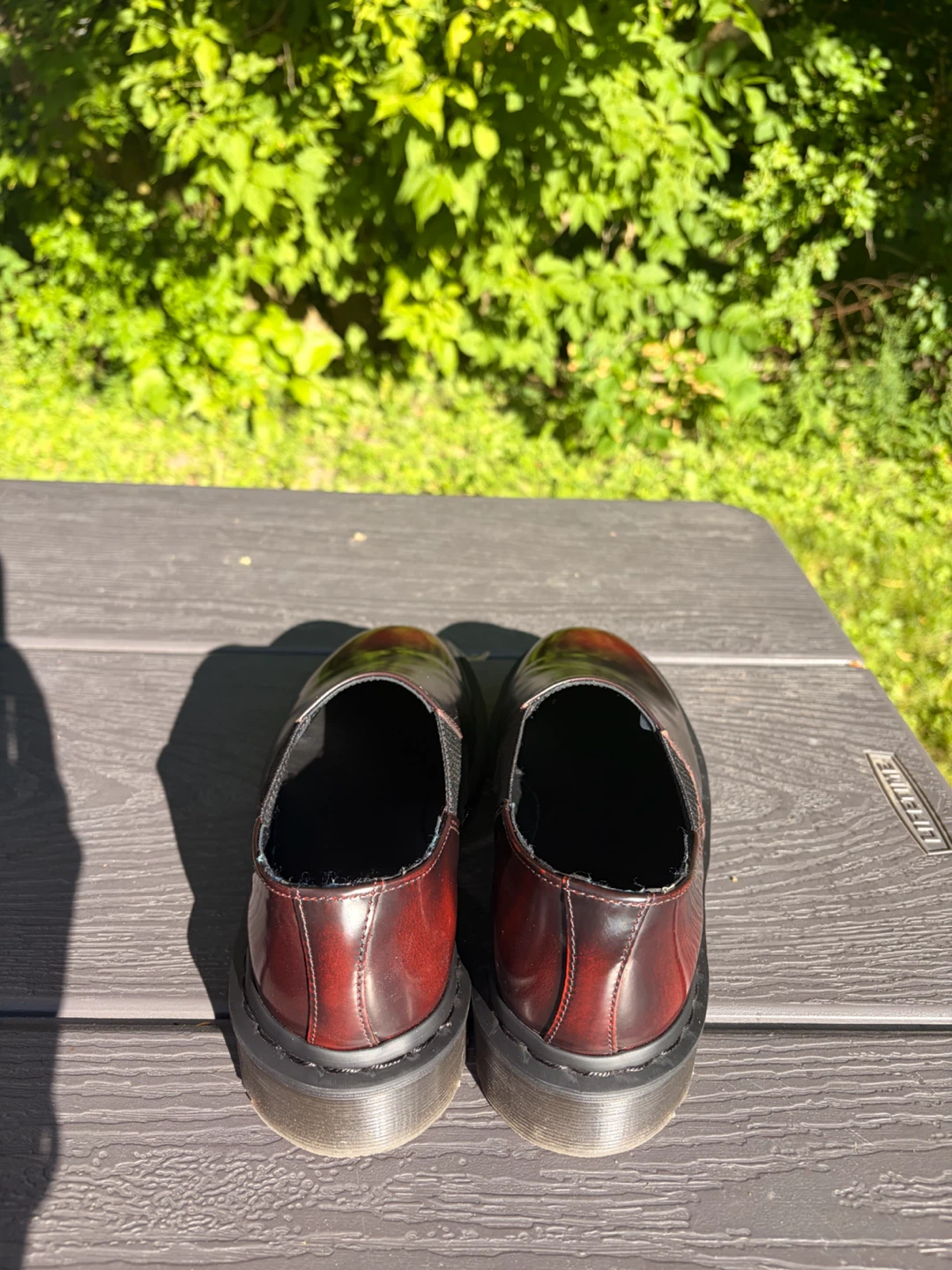 Dr. Martens Cherry Red Leather Slip-On Shoes - photo 4