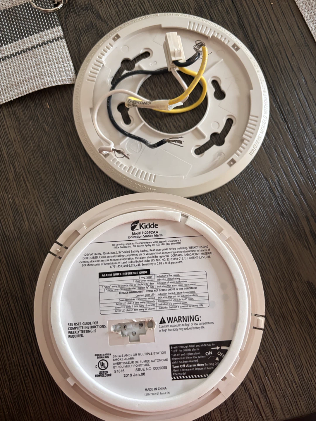 Kidde I12010CA Ionization Smoke Alarm - photo 2