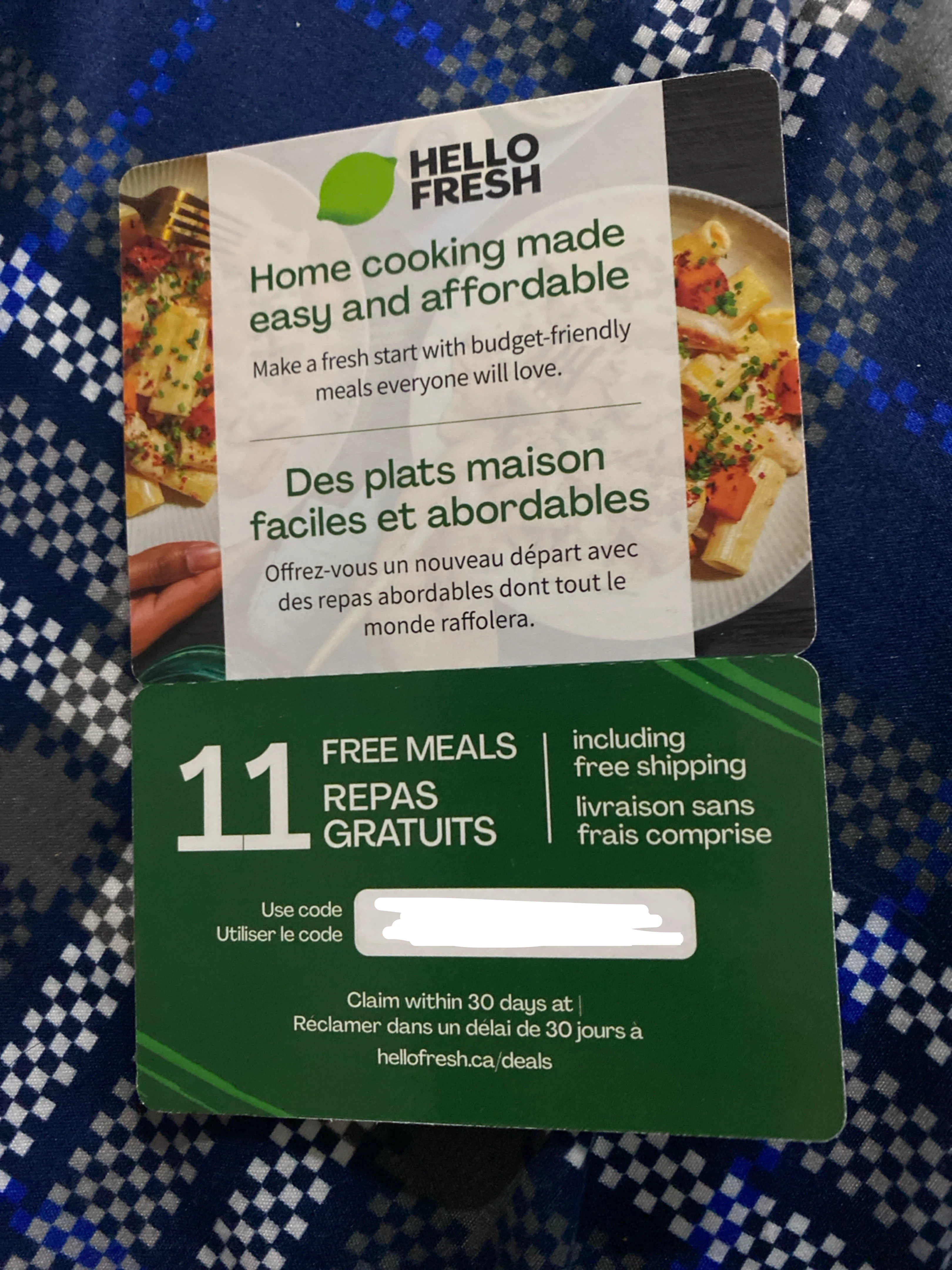 HelloFresh 11 Free Meals Gift Card