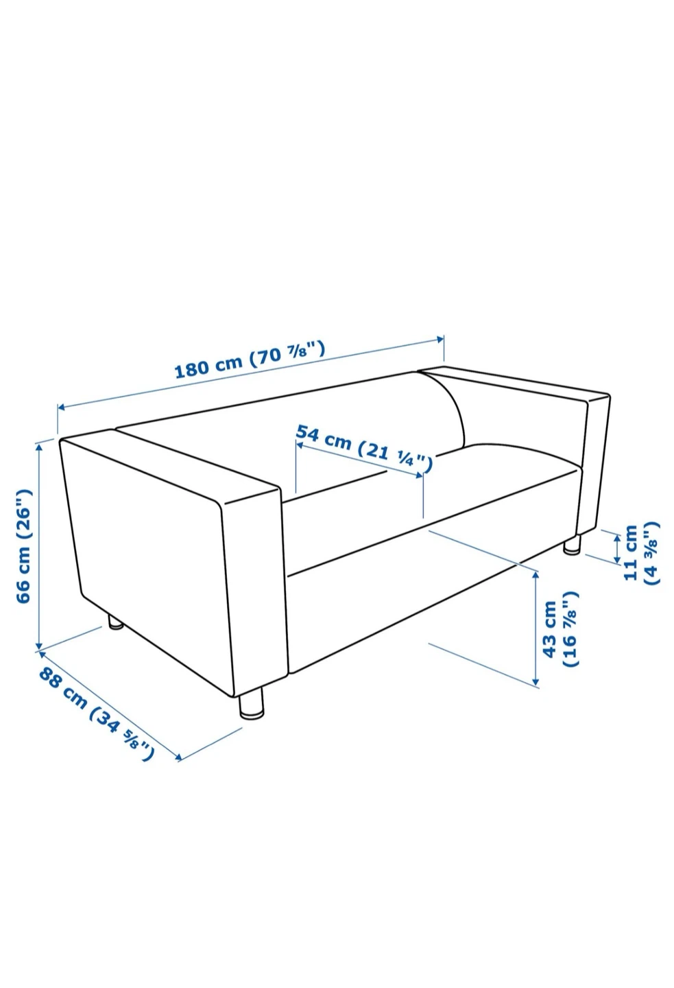 IKEA Klippan Sofa with White Slipcover - photo 4