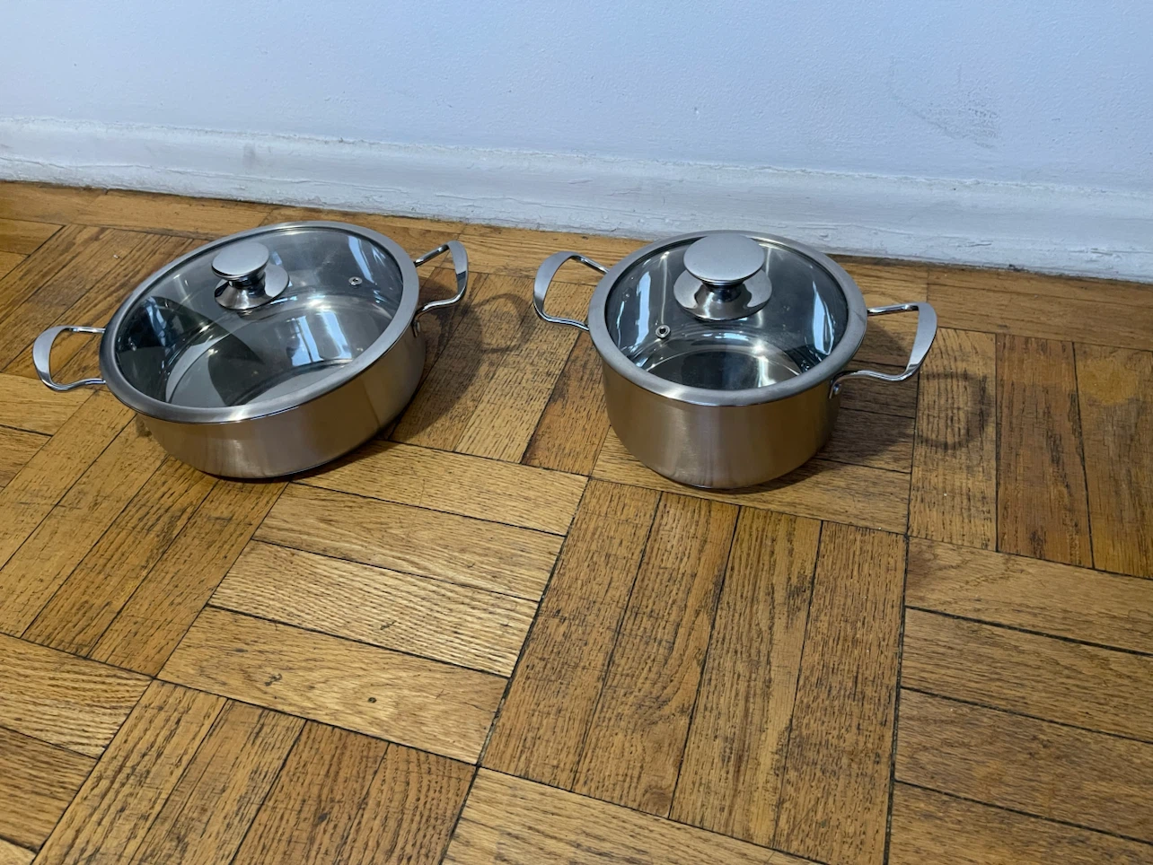 Set of 2 Stainless Steel Pots with Lids - photo 5