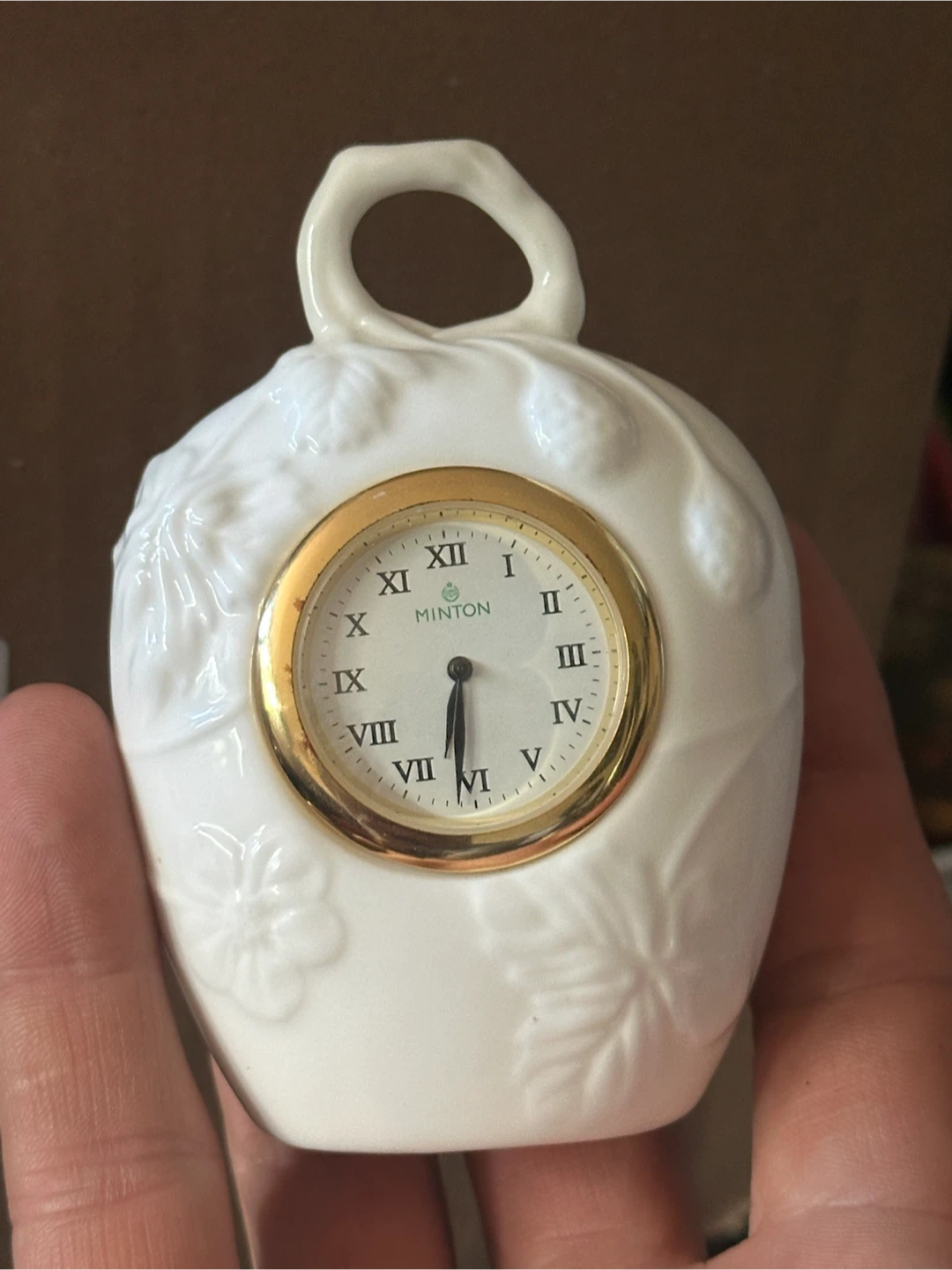 Minton Victoria Strawberry mantle Clock