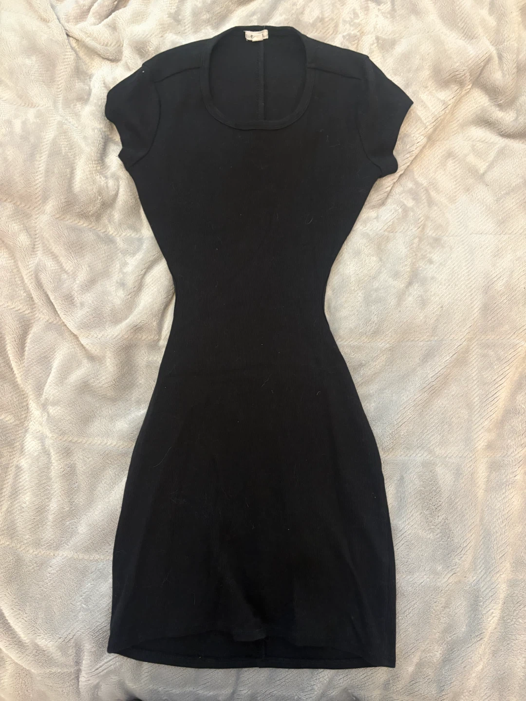 Garage Black Ribbed Cut-Out Dress