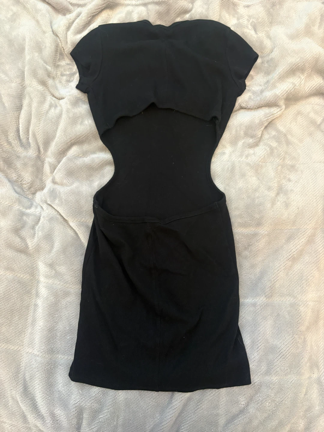 Garage Black Ribbed Cut-Out Dress - photo 2