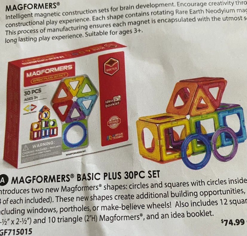 MAGFORMERS Basic Plus 30 Piece Set