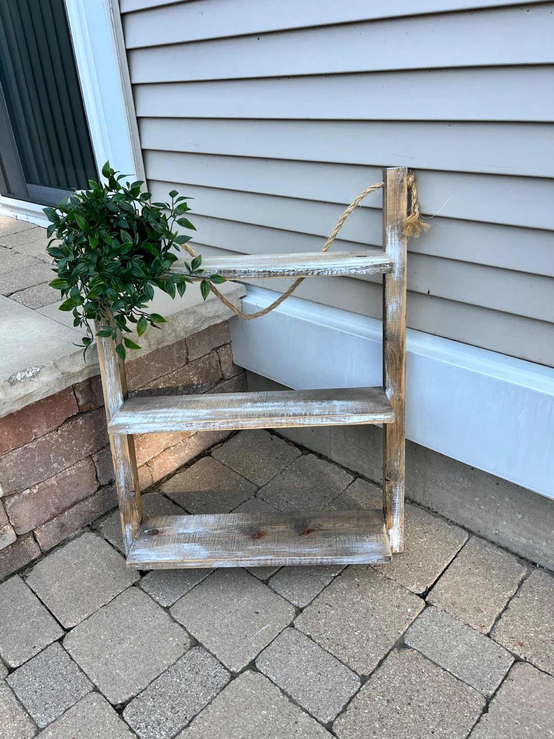 THREE TIER WOODEN HANGING SHELF