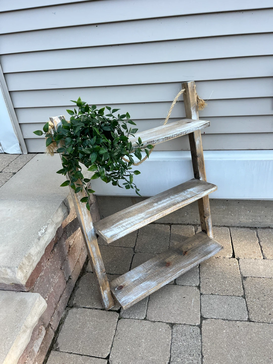 THREE TIER WOODEN HANGING SHELF - photo 2