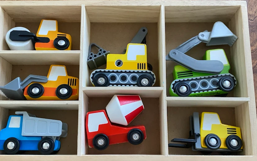 Wooden Construction Vehicles Set