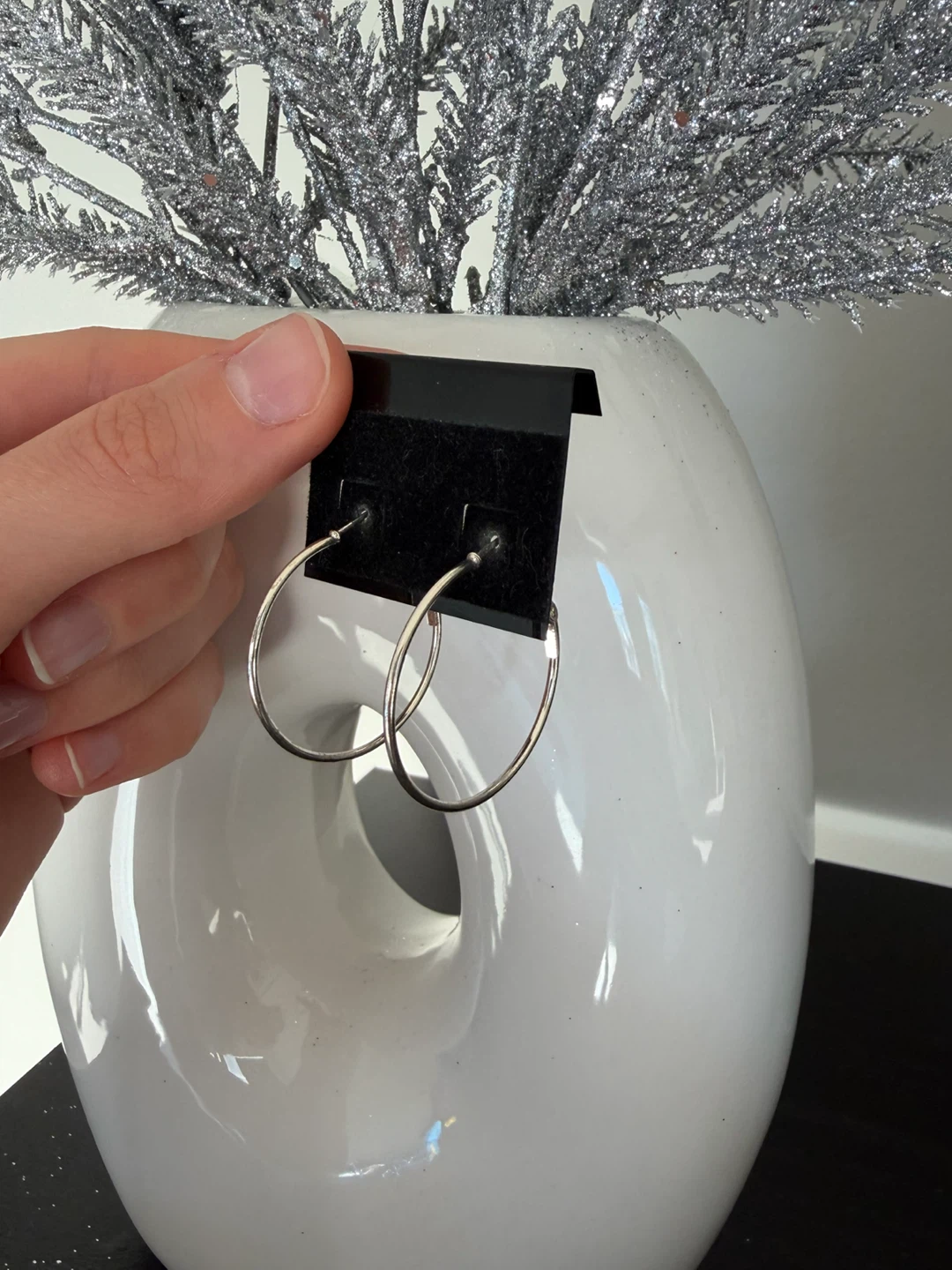Silver Hoop Earrings - photo 2