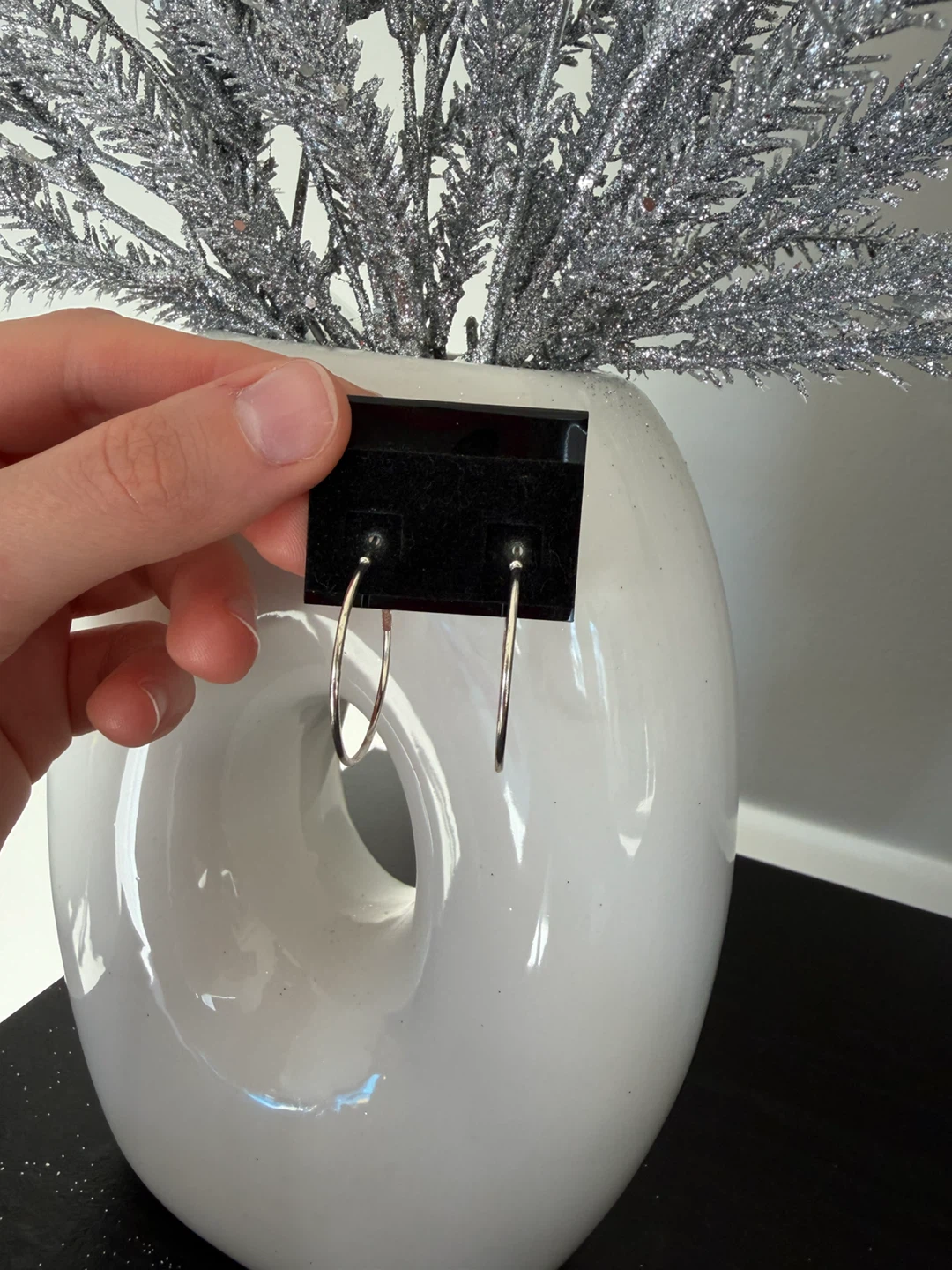 Silver Hoop Earrings - photo 3