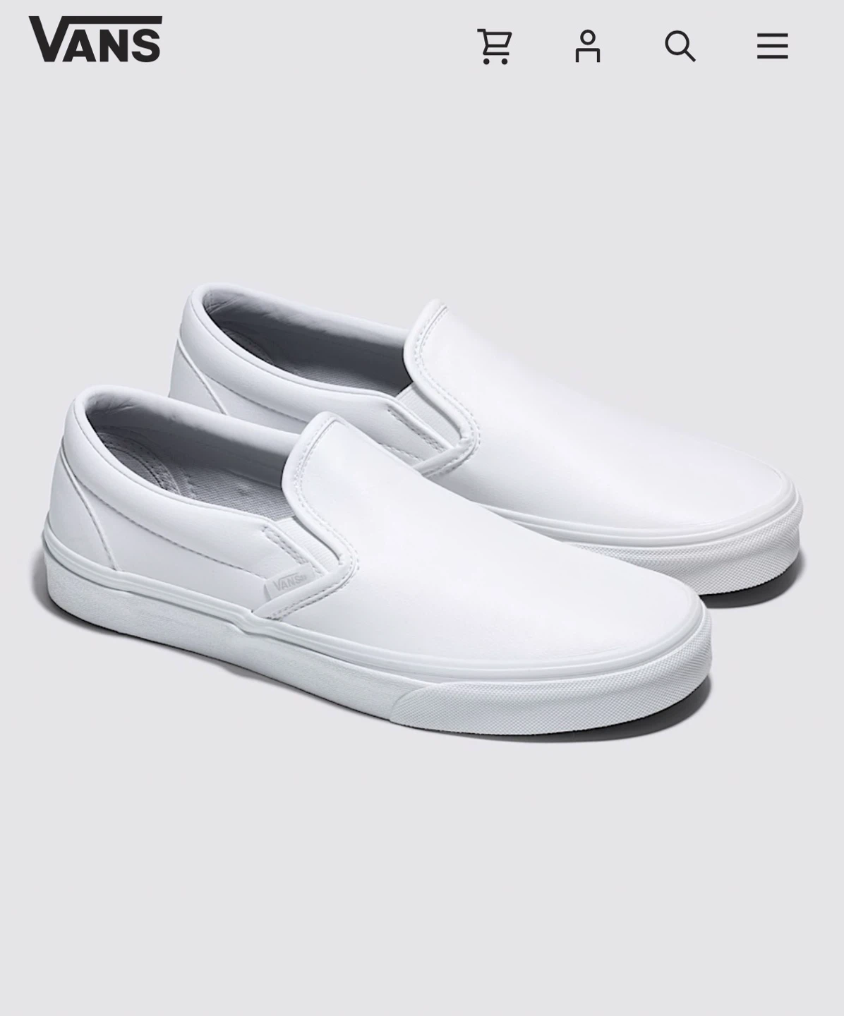 Vans Slip-On White Leather Shoes