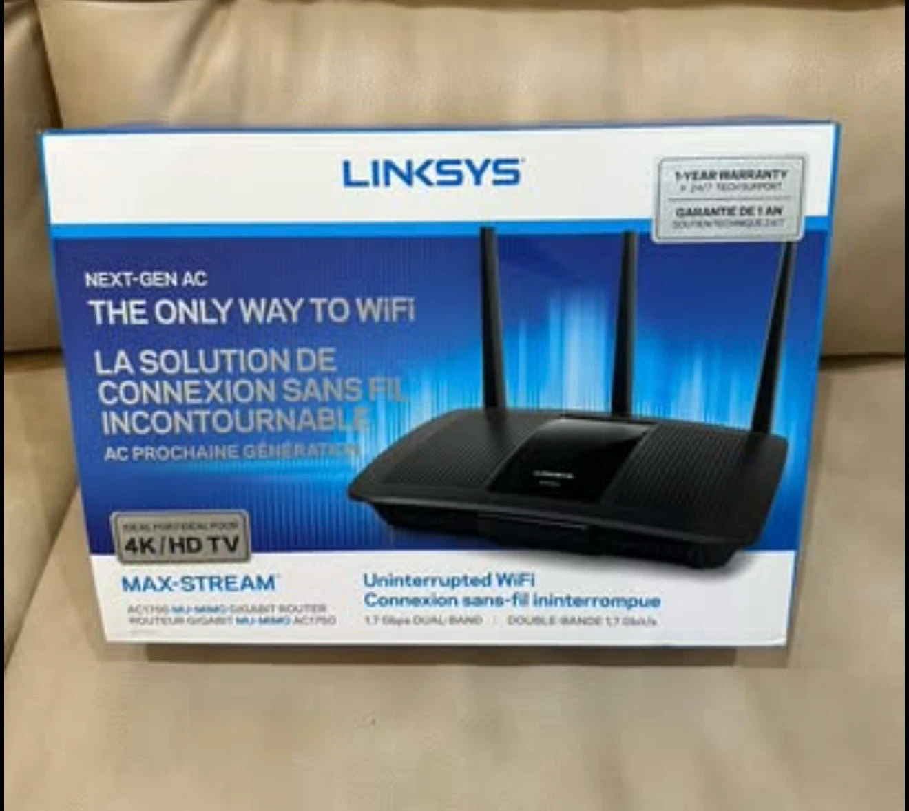 New Linksys Max-Stream AC1750 WiFi Router