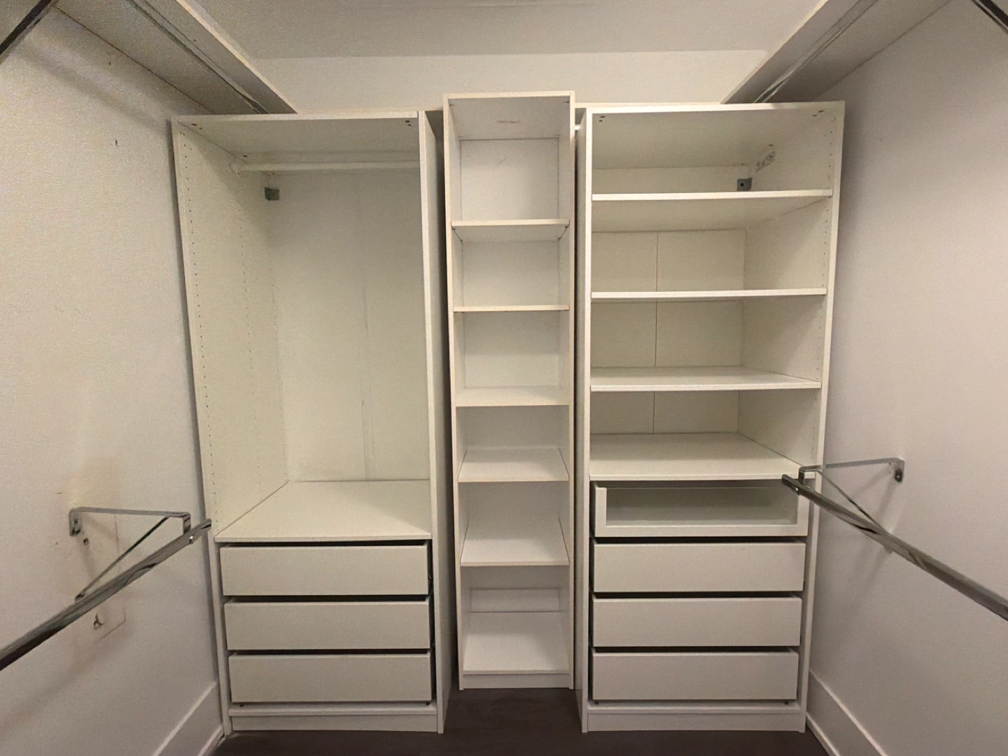 IKEA PAX Wardrobe Units – White | 4 Drawers + Adjustable Shelves