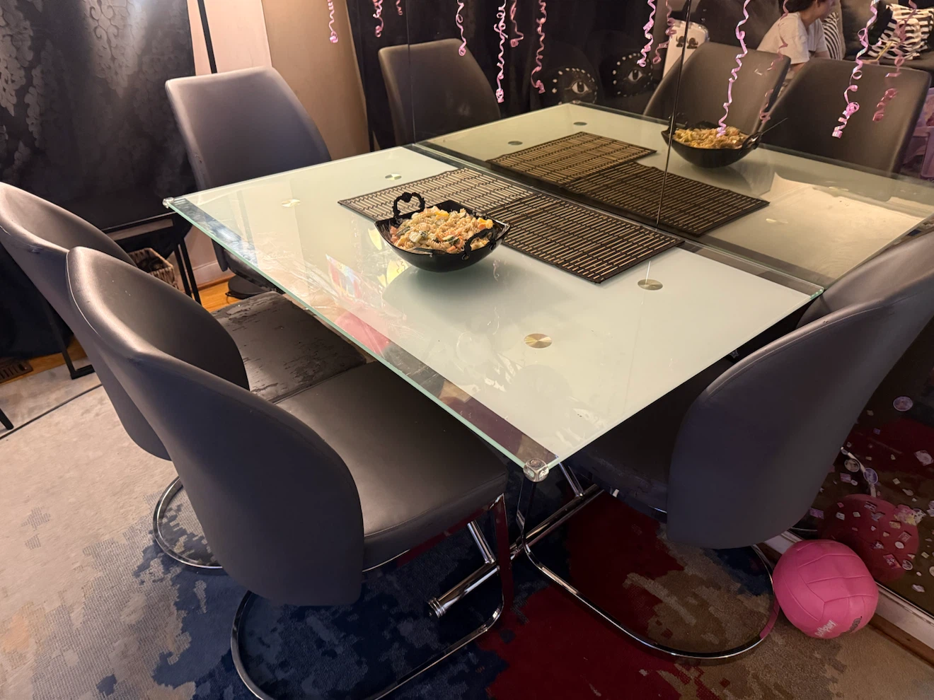 Glass Dining Table with 4 Chairs - photo 2