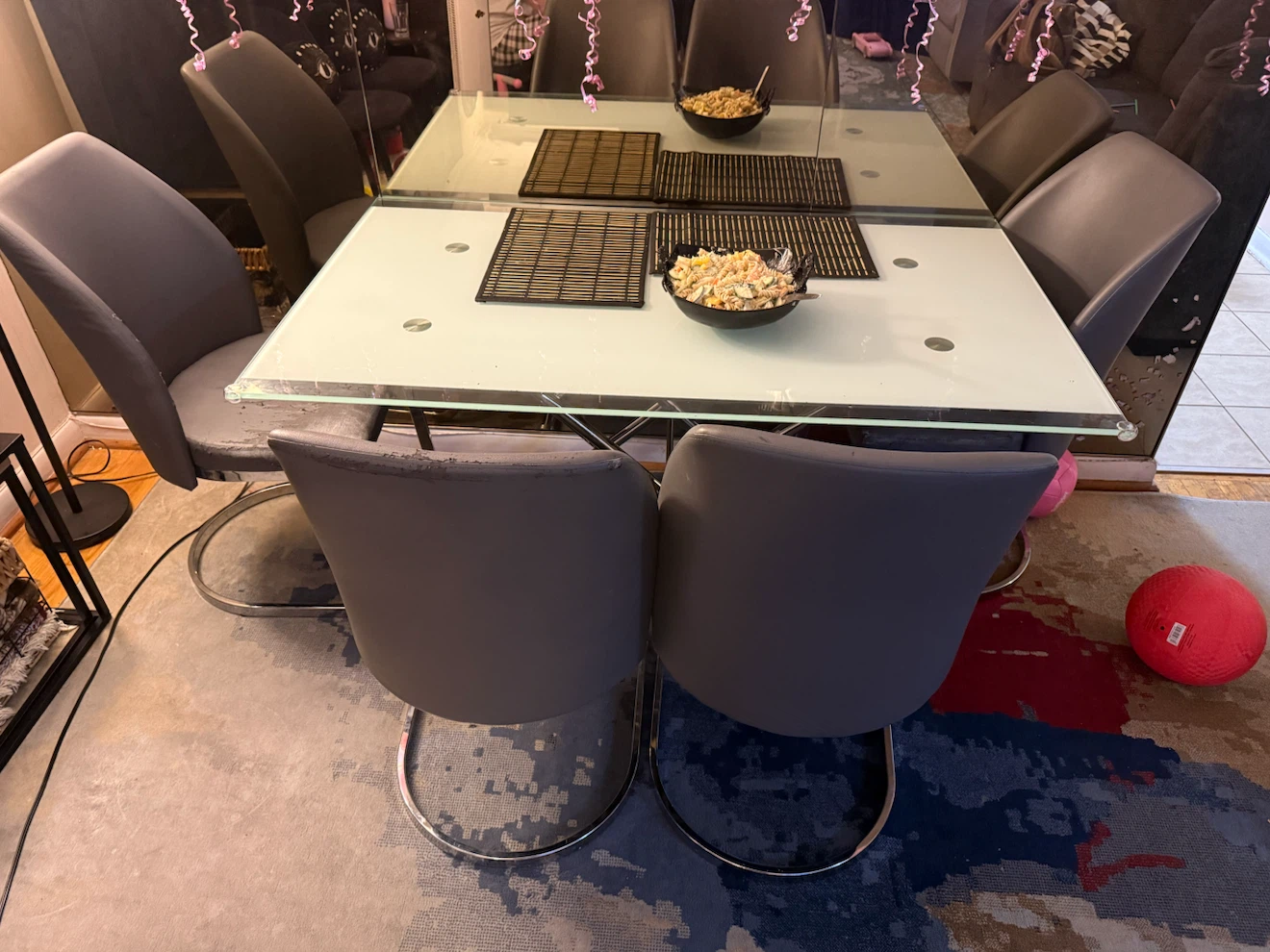 Glass Dining Table with 4 Chairs - photo 3