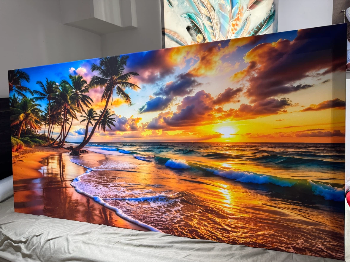 Canvas Wall Art - Tropical Beach Sunset Scene - photo 3