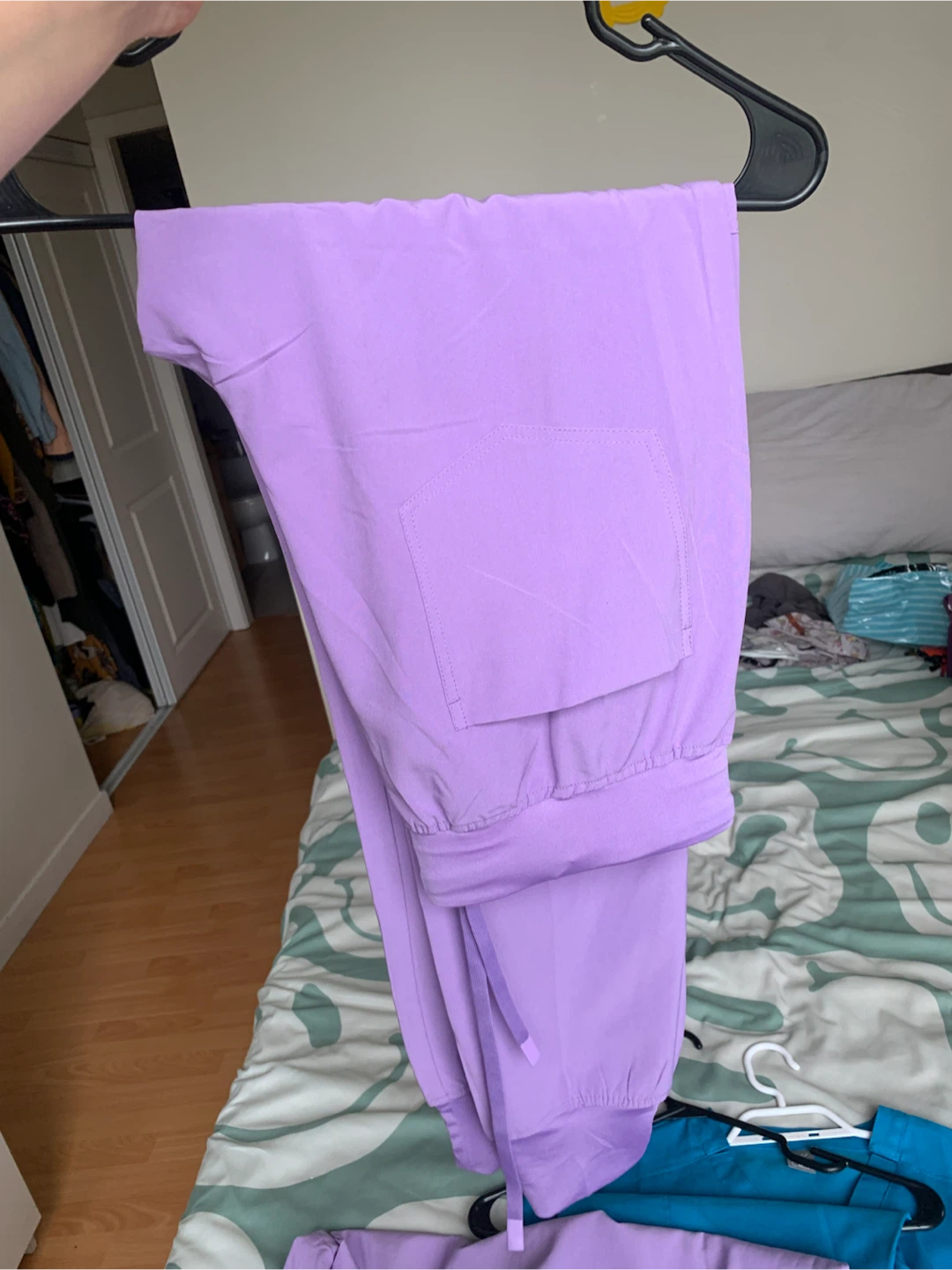 Lavender Scrub Top and Pants Set - photo 3