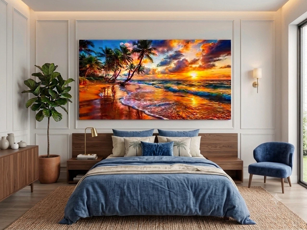 Canvas Wall Art - Tropical Beach Sunset Scene - photo 2