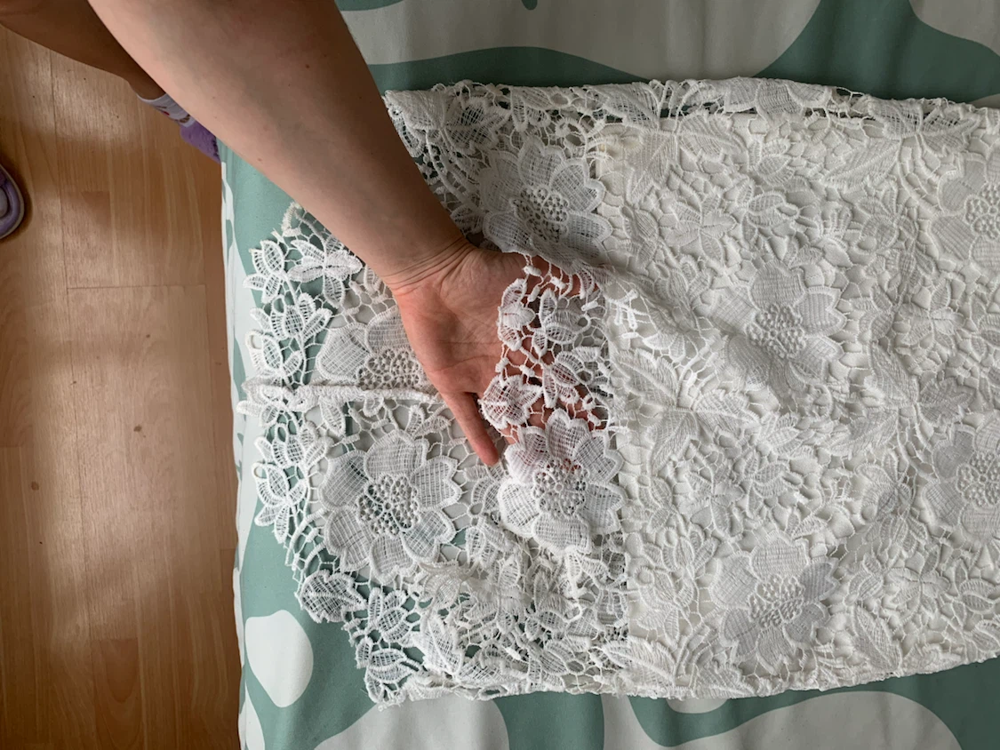 White Lace Crop Top and Skirt Set - photo 2