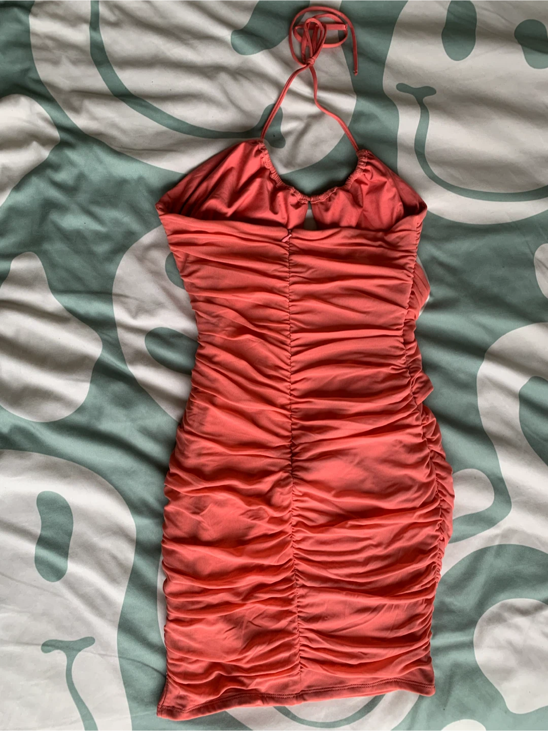 Oh Polly Ruched Halter Dress - Coral - photo 3