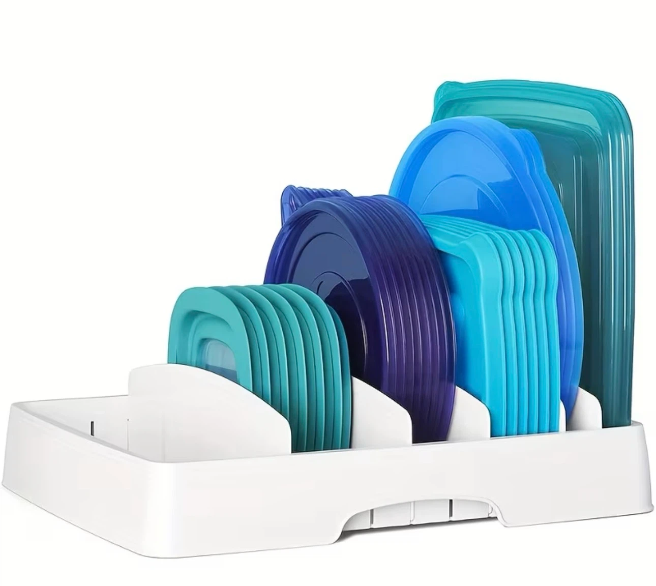 Plastic Food Container Lid Organizer Rack