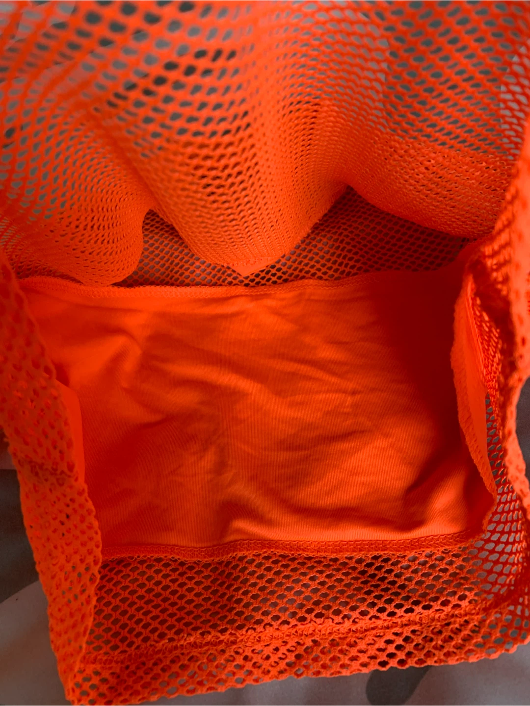 Orange Mesh Long Sleeve Crop Top & Skirt Set - photo 3