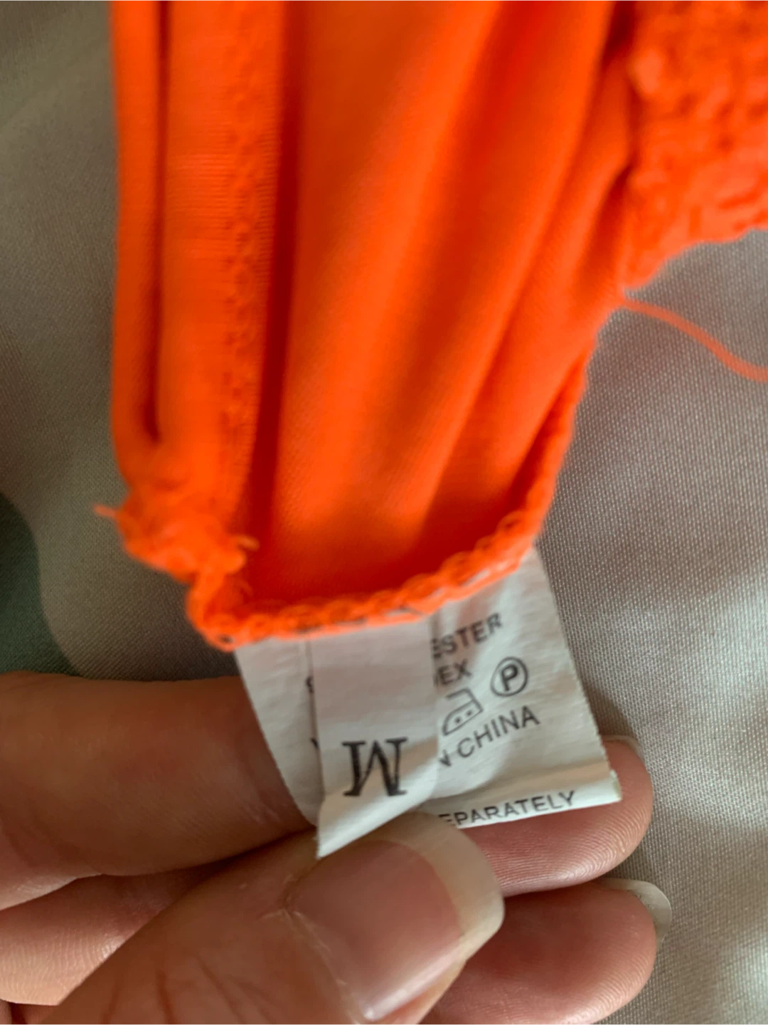 Orange Mesh Long Sleeve Crop Top & Skirt Set - photo 4